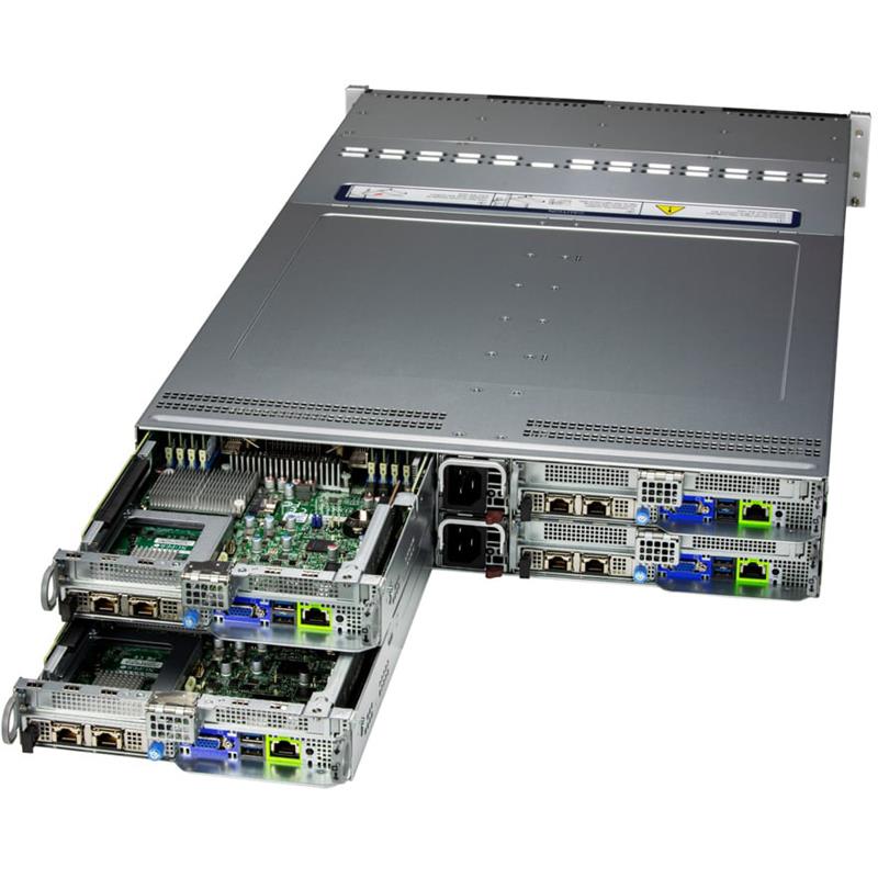 Supermicro SYS-621BT-HNC8R BigTwin 2U Barebone 4-Node Dual Intel Xeon Scalable processors 5th/4th Generation and Intel Xeon CPU Max Series