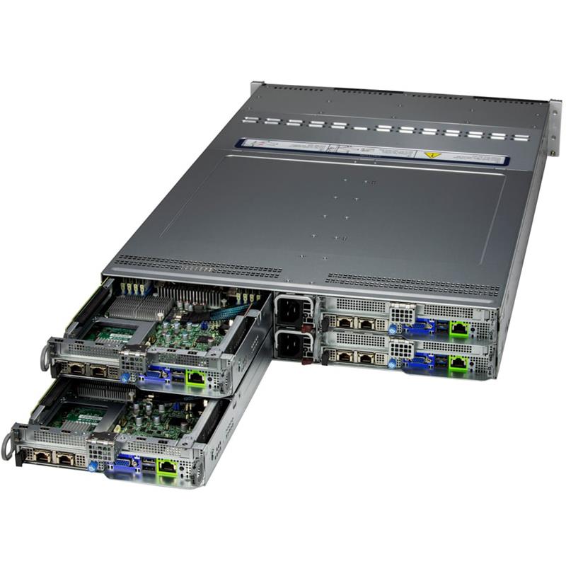 Supermicro SYS-621BT-HNTR BigTwin 2U Barebone Four Hot-pluggable Nodes Dual Intel Xeon Scalable Processors 5th/4th Generation and Intel Xeon CPU Max Series