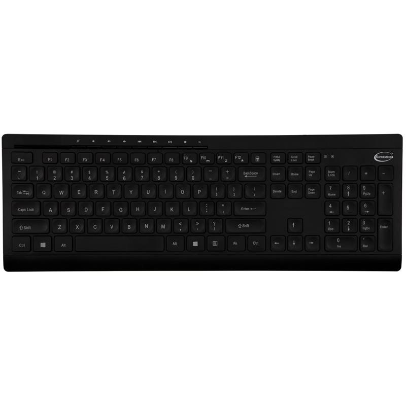 Supermicro KYB-MUS-194CB Slim Multimedia Wired Keyboard and Mouse Combo Black Color Easy Access Media Keys