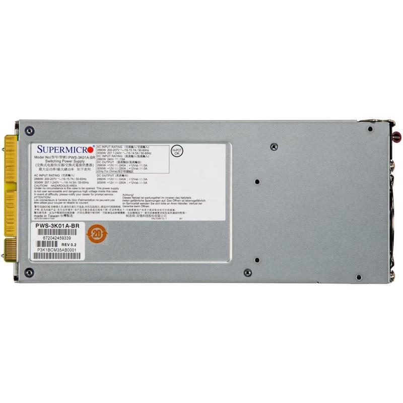 Supermicro PWS-3K01A-BR 1U 3000W Redundant 80 Plus Titanium Power Supply With PMBus 1.2 Support