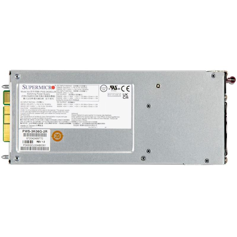 Supermicro PWS-3K06G-2R 2U 3000W Redundant 80 Plus Titanium AC-DC Power Supply 