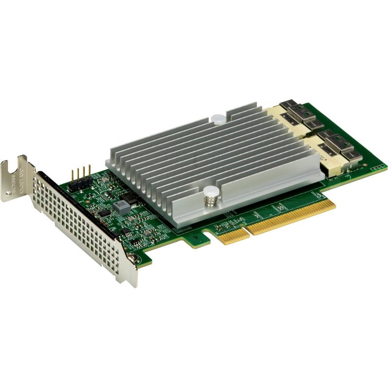 Supermicro AOC-S3816L-L8IR Hardware RAID Controller 16-Port (2x SlimSAS x8) With RAID 0, 1, and 10 Supports SAS/SATA/NVMe Devices