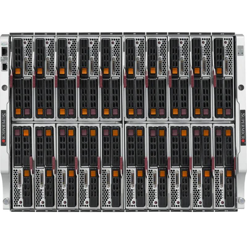 Supermicro SBE-820H2-622 8U SuperBlade Enclosure House Up To 20 Half-height 2-Socket Blade Servers Equipped With 6 2200W Titanium Power Supplies