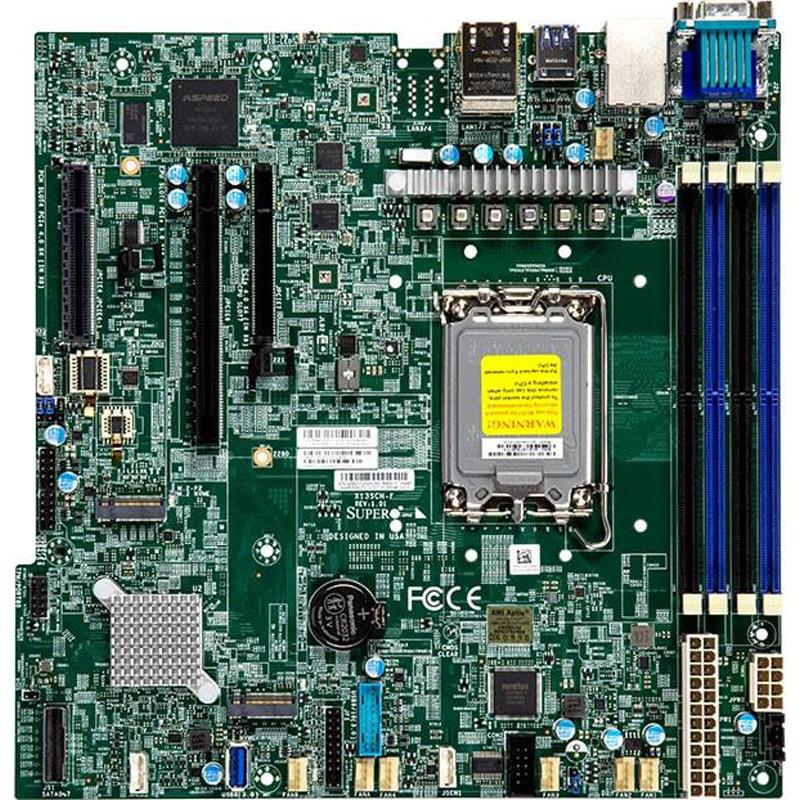 Supermicro X13SCH-F Motherboard Micro-ATX Single Socket V0 (LGA-1700) Intel Xeon 6300/E-2400-Series/Pentium Processor