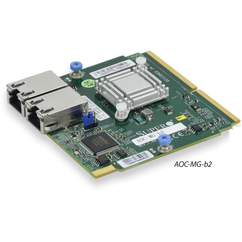 Supermicro AOC-MG-B2 1GbE Broadcom BCM5720 Controller Card Super I/O Module (SIOM) Dual RJ45 Connectors