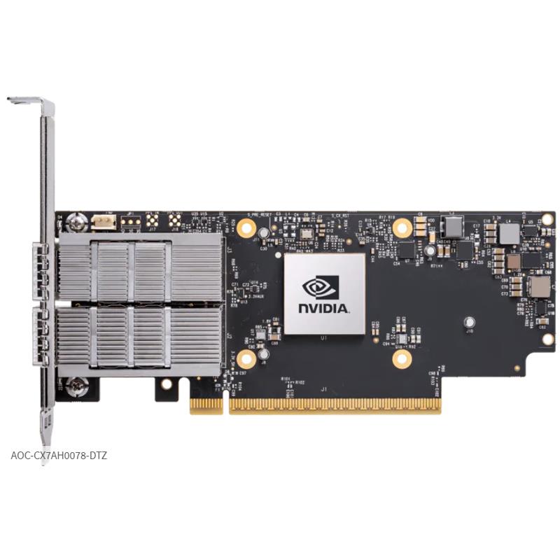 Nvidia AOC-CX7AH0078-DTZ CX7 Network Adapter Card PCIe 5.0, x16, 2 x QSFP112 Port 200GbE/NDR200 Data Rate