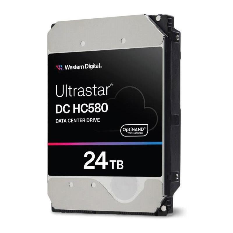 Western Digital WUH722424AL5204 Hard Drive 24TB SAS3 12Gb/s 7200RPM 3.5-inch 512e Sanitize Overwrite 512MB SE - Ultrastar DC HC580 Series