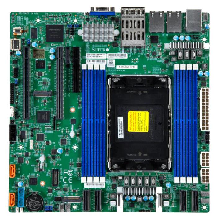 Supermicro X14SBM-TP4F Motherboard MicroATX Single Socket E2 (LGA-4710) Intel Xeon 6700/6500 Series Processors With P-Cores Or 6700 Series Processors With E-Cores