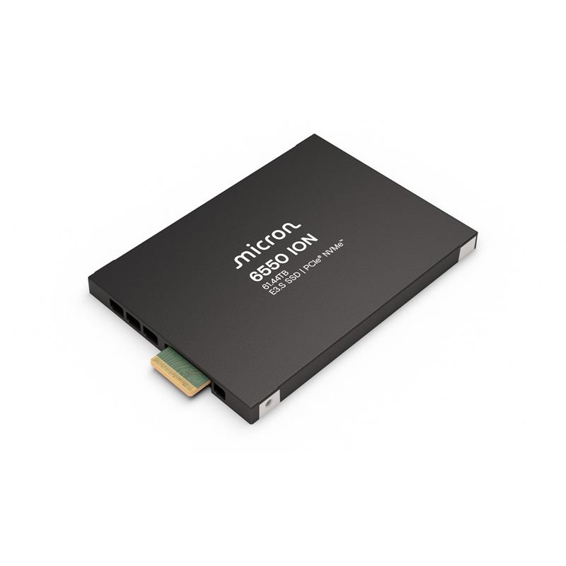Micron MTFDLBQ61T4THL-1BK1JABYY 61.44TB NVMe Solid-State Drive PCIe x4 Lanes Generation 5.0 E3.S 7.5mm Micron G8 TLC NAND 1.00 RDWPD 6550 ION Series