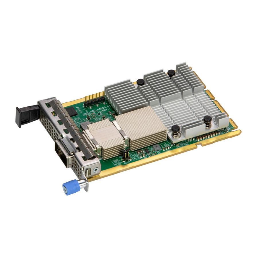 Supermicro AOC-A400G-B1CM 400Gb Ethernet Controller Card Advanced I/O Module (AIOM) Form Factor Single QSFP-DD400 Connector Powered By Broadcom BCM57608 Controller PCIe 5.0 x16