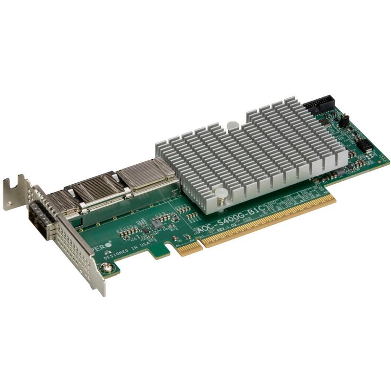 Supermicro AOC-S400G-B1C 400Gb Ethernet Controller Card Low-profile Single QSFP-DD400 Connector Powered By Broadcom BCM57608 Controller PCIe 5.0 x16