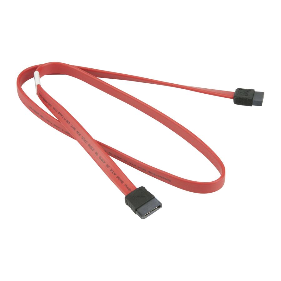 Supermicro CBL-0044L 24 inches SATA Flat S-S Cable, PB-Free (01pk) red color