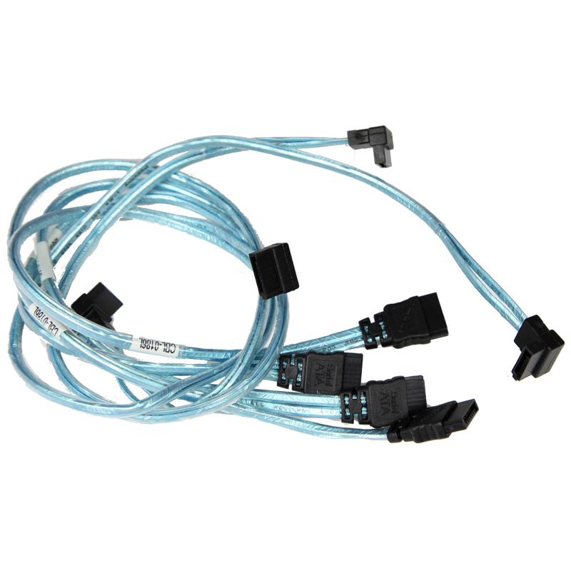 Supermicro CBL-0186L SATA Cable Set With Round Straight To Right Angle SATA Connectors 22/19/13.8/9in