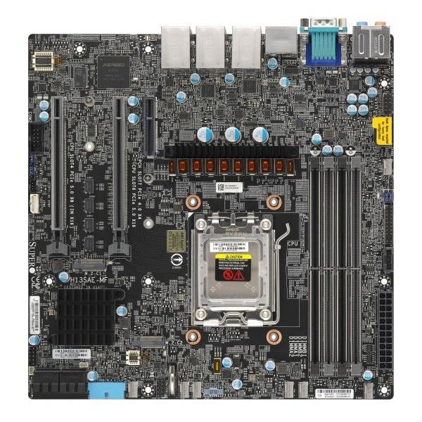 Supermicro H13SAE-MF-B Motherboard Micro-ATX Single Socket LGA-1718 (AM5) AMD EPYC 4004 / 4005 or AMD Ryzen 7000 / 9000 Series Processors