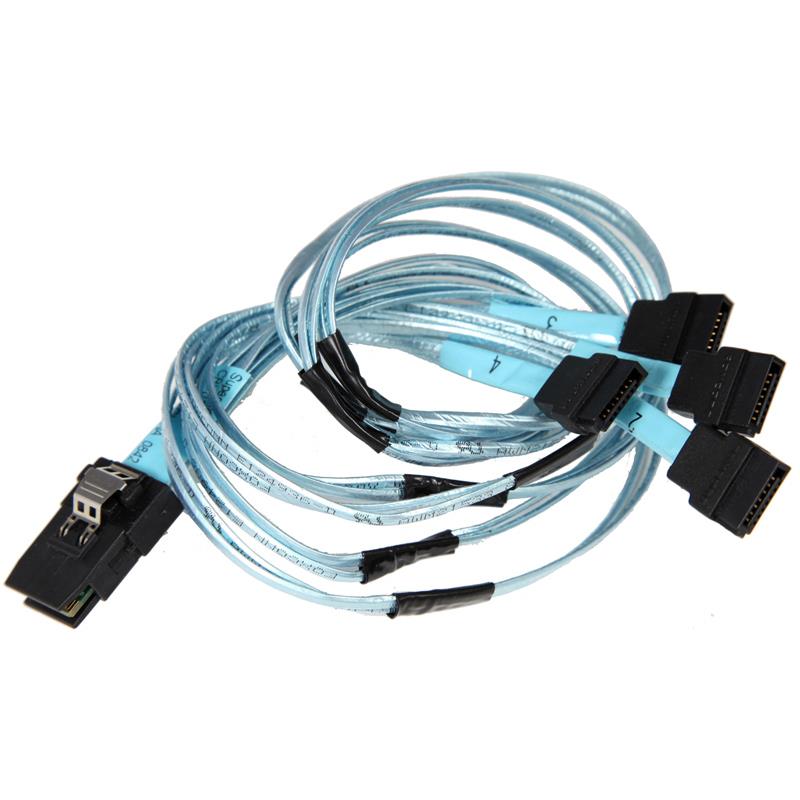 Supermicro CBL-0116L IPass To 4 SATA Cross-Over Cable With SFF-8087 To 4 SATA Connectors 19.7in (50CM)