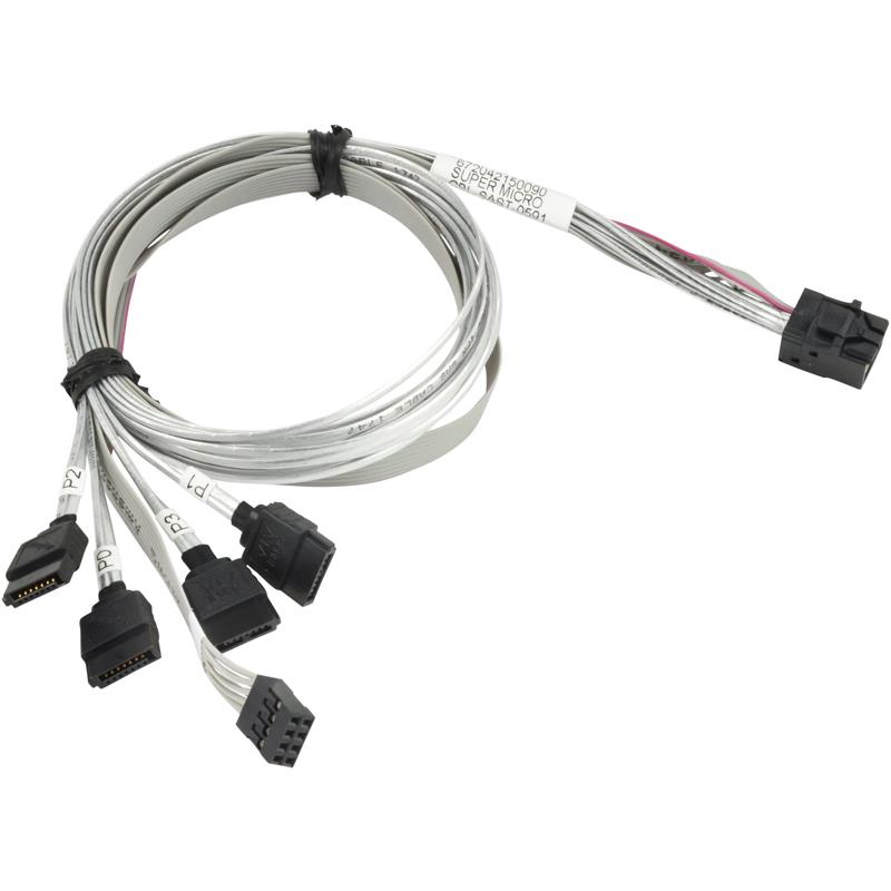 Supermicro CBL-SAST-0591 29.52in cross-over mini-SAS HD to 4 SATA