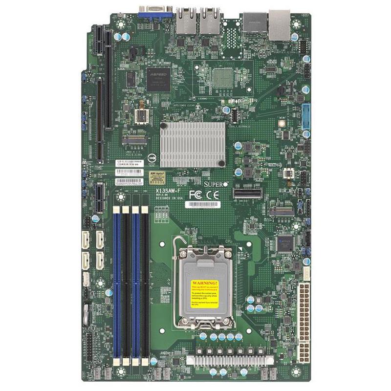Supermicro X13SAW-F-B Motherboard Proprietary WIO Single Socket LGA-1700 Intel Core i9/Core i7/Core i5/Core i3 14th/13th/ 12th Generation and Pentium/Celeron Processor - Bulk