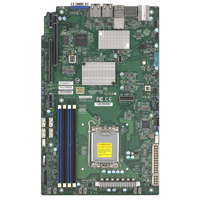 Supermicro X13SAW-TLN4F-B Motherboard Proprietary WIO Single Socket LGA-1700 Intel Core i9/Core i7/Core i5/Core i3 14th/13th/ 12th Generation and Pentium/Celeron Processor - Bulk