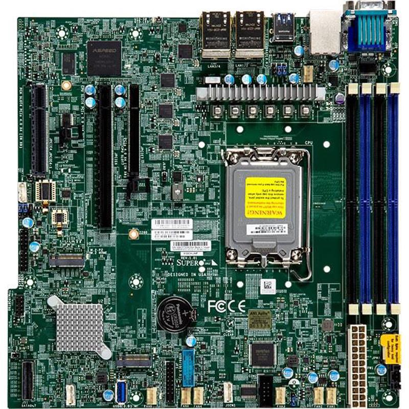 Supermicro X13SCH-LN4F-B Motherboard Micro-ATX Single Socket V0 (LGA-1700) Intel Xeon 6300/E-2400-Series/Pentium Processor - Bulk