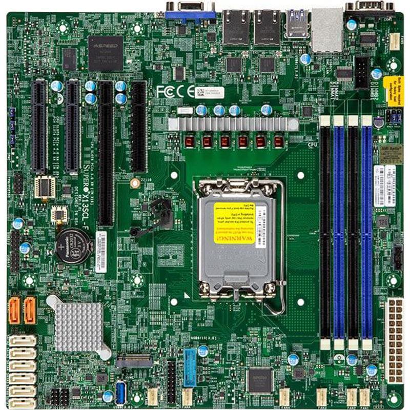 Supermicro X13SCL-F-B Server Motherboard Micro-ATX Single Socket V0 (LGA-1700) Intel Xeon 6300/E-2400-Series/Pentium Processor - Bulk
