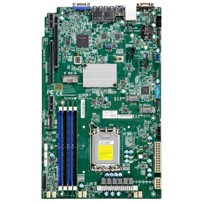 Supermicro X13SCW-F-B Motherboard Proprietary WIO Single Socket V0 (LGA-1700) Intel Xeon 6300/E-2400-Series/Pentium Processor - Bulk