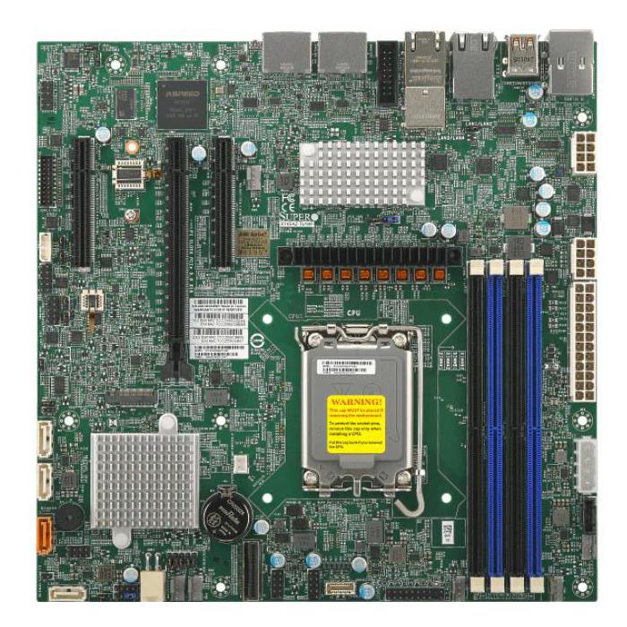 Supermicro X14SAZ-TLN4F-B Motherboard Micro-ATX Single Socket V1 (LGA-1851) Intel Core Ultra 9/7/5 Series 2 Processors - Bulk