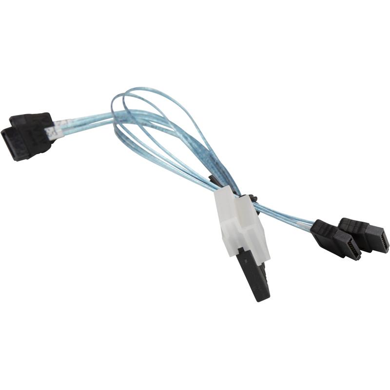 Supermicro CBL-SAST-0813 Cable SLIMLINE SAS x8 (LA) to SATA x4, 16/26CM, 32AWG, RoHS - Internal