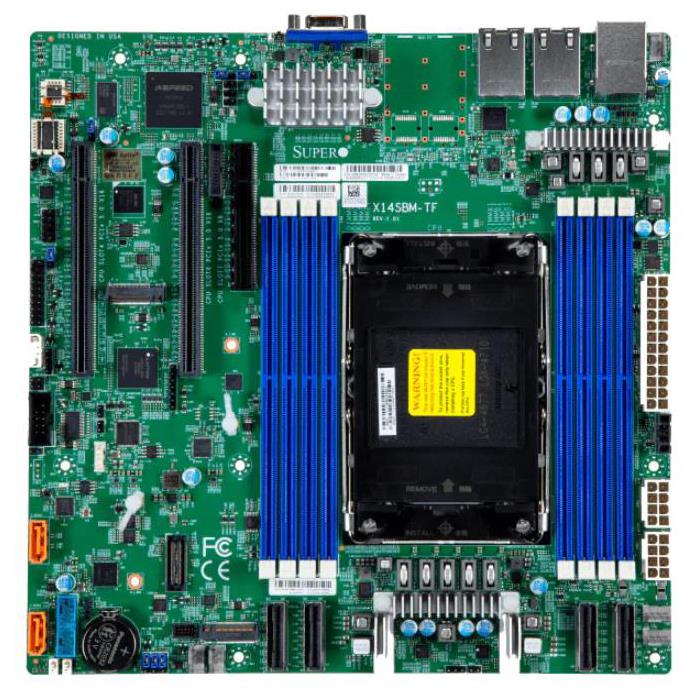 Supermicro X14SBM-TF-B Motherboard Micro-ATX Single Socket E2 (LGA-4710) Intel Xeon 6700/6500 Series Processors With P-Cores Or 6700 Series Processors With E-Cores - Bulk