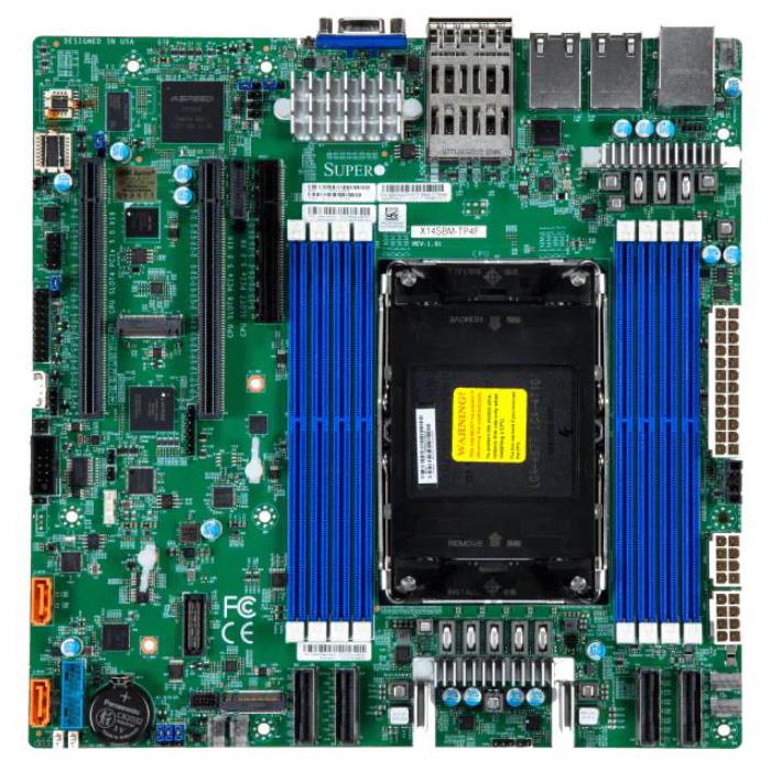 Supermicro X14SBM-TP4F-B Motherboard MicroATX Single Socket E2 (LGA-4710) Intel Xeon 6700/6500 Series Processors With P-Cores Or 6700 Series Processors With E-Cores - Bulk