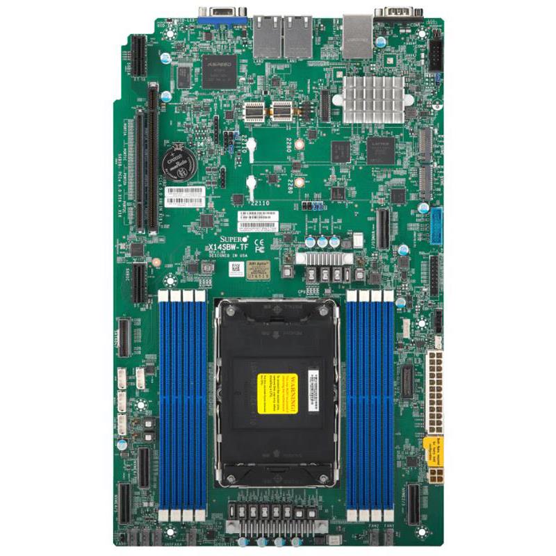 Supermicro X14SBW-TF-B Motherboard Proprietary WIO Single Socket E2 (LGA-4710) Intel Xeon 6700/6500 Series Processors With P-cores or 6700 Series Processors With E-cores - Bulk