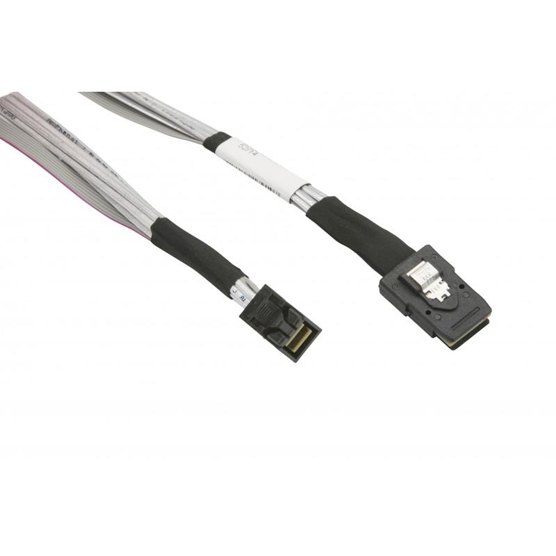 Supermicro CBL-SAST-0508-02 19.68in Internal Mini-SAS to Mini-SAS HD w/ SB, 30AWG, HF, RoHS/REACH, PB-Free