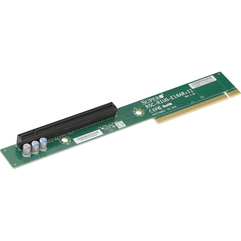 Supermicro RSC-R1UG-E16AR+II 1U Right Hand Side Riser Card - Passive, PCI-E x16 to PCI-E x16, Gen2 Support, Gen3 Support, GPU Support, Auto detect