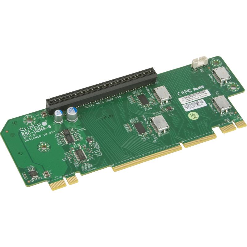 Supermicro RSC-U2N4-6 2U Ultra Left-Side Passive Riser Card - 4x NVMe Ports
