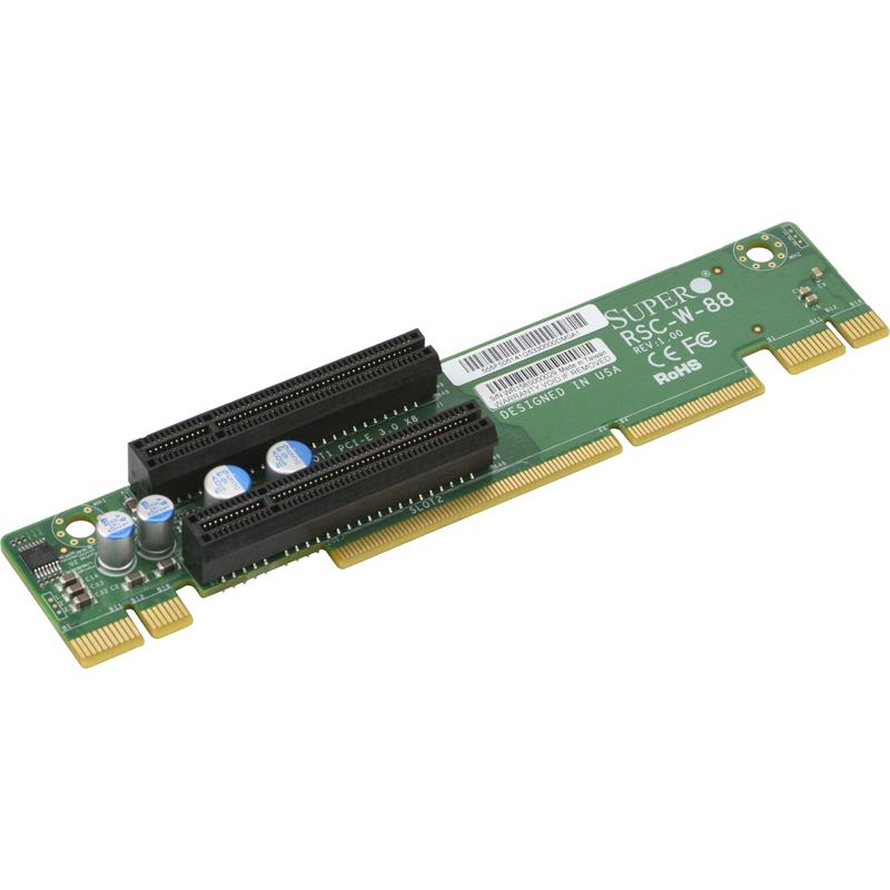 Supermicro RSC-W-88 1U WIO Left-Side Passive Riser Card - 8x PCI-E x8 Signal and 2x PCI-E x8 Output