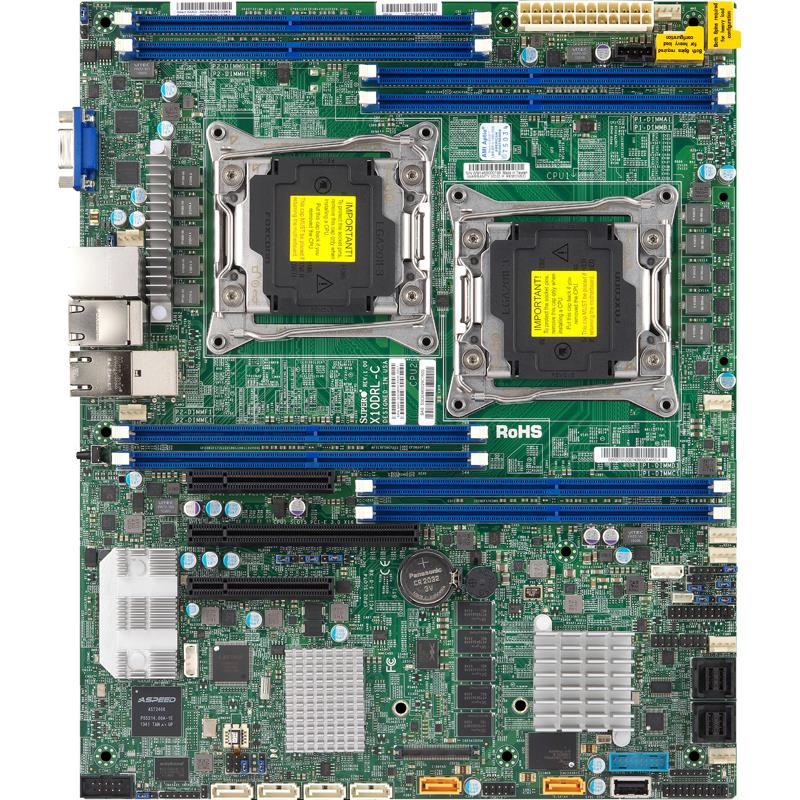 Supermicro X10DRL-C Motherboard ATX Intel C612 Chipset Dual Socket R3 LGA 2011 for Dual Intel Xeon E5-2600 v4/v3