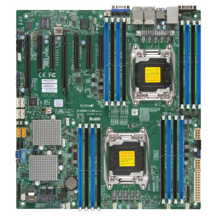 Supermicro X10DRH-CLN4 Motherboard E-ATX Intel C612 Chipset Dual Socket R3 LGA 2011 for Dual Intel Xeon E5-2600 v3 Family Processors