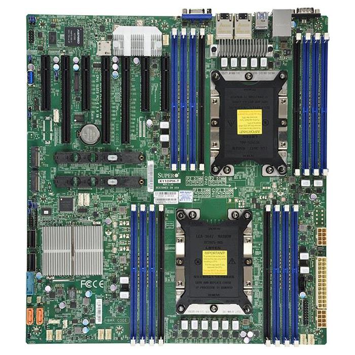 Supermicro X11DPH-T Motherboard ATX Dual Socket LGA-3647 (Socket P) Intel Xeon Scalable Processors Including 2nd Generation Models