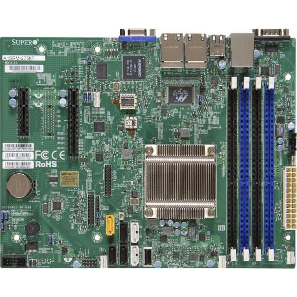 Supermicro A1SRM-2758F Motherboard mATX Intel Atom C2758 SoC, up to 64GB DDR3, SATA, Quad Gigabit LAN, VGA