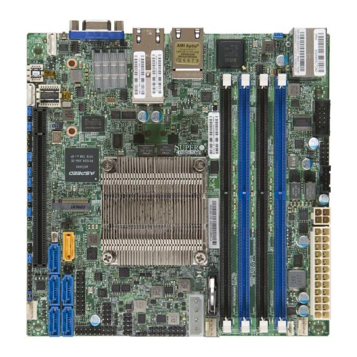 Supermicro X10SDV-8C-TLN4F Motherboard Mini-ITX SoC Xeon D-1541 8-Core with Passive Heatsink, Single Socket FCBGA 1667
