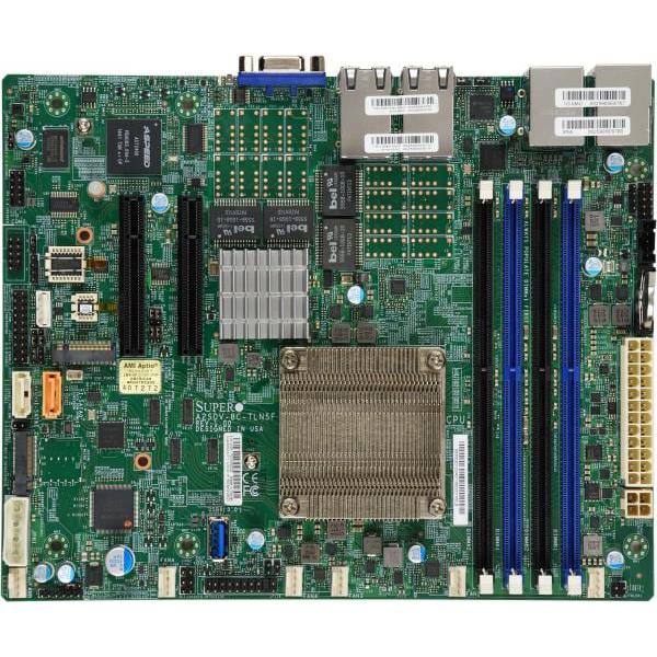 Supermicro A2SDV-8C-TLN5F Motherboard Intel Atom processor C3708 8-Core, SoC, up to 256GB Reg ECC DDR4-2133MHz, 4 10GbE Intel X557, 2 SATA3 ports, M.2
