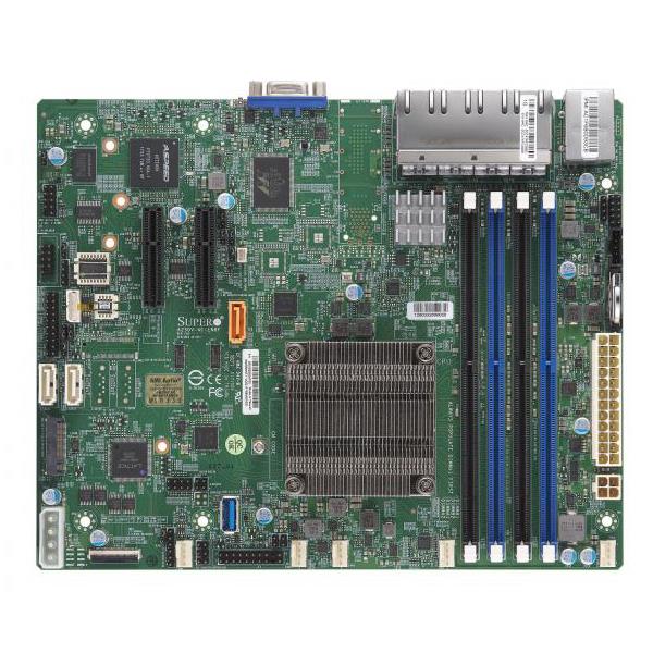 Supermicro A2SDV-4C-LN8F Motherboard Intel Atom processor C3558 4-Core, SoC, up to 256GB Reg ECC DDR4-2133Mhz in 4 memory slots, 8 1GbE, 3-port SATA3