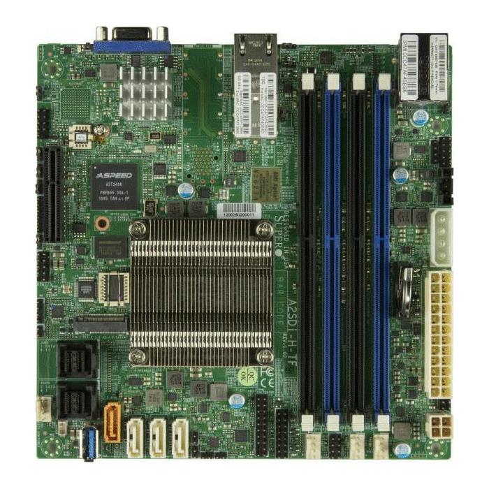 Supermicro A2SDI-H-TF-O Mini-ITX Motherboard Intel Atom Processor C3758 1x VGA port SOC Controller Dual LAN With Intel C3000 SoC