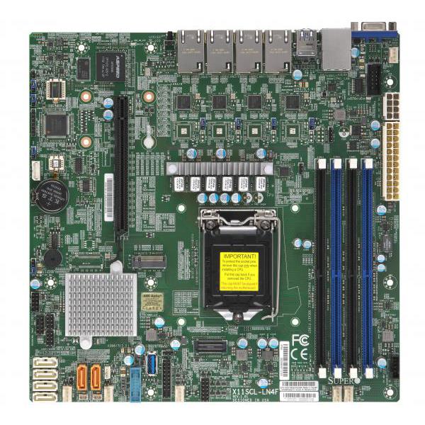 Supermicro X11SCL-LN4F Motherboard microATX Single Socket H4 (LGA 1151)
