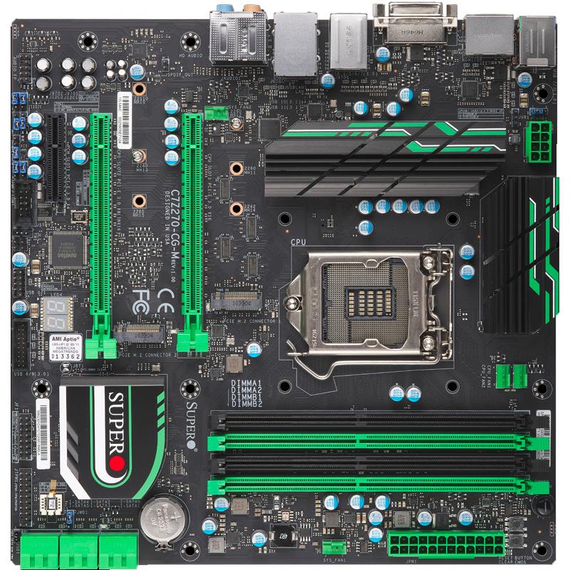 Supermicro C7Z270-CG-M Motherboard MicroATX Single Socket H4 LGA-1151 Intel Core i7/Corei5/Corei3 6th/7th Generation