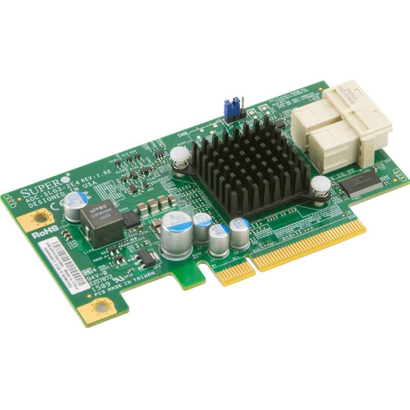 Supermicro AOC-SLG3-2E4 NVMe PCIe Host Bus Adapter - 2 internal NVMe ports 6.4GB/s Gen-3