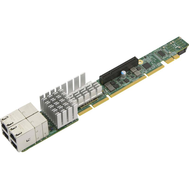 Supermicro AOC-URN2-i4XT 1U Ultra Riser with 4x 10Gbase-T, 2x NVMe ports