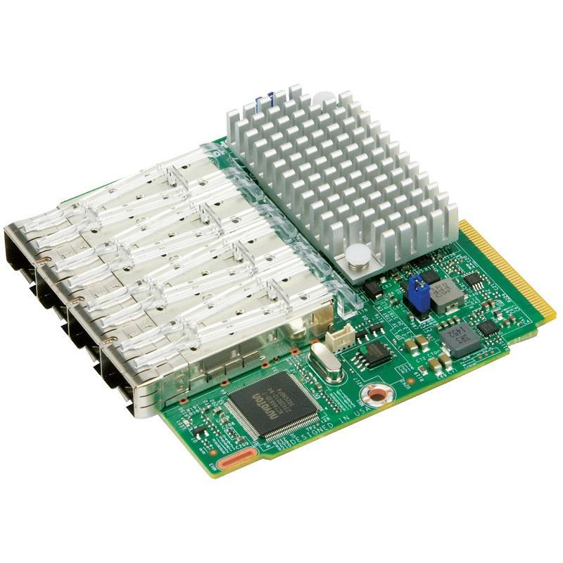 Supermicro AOC-MTG-i4S 4-Port 10GbE SFP+  Ethernet Controller Card - Super I/O Module (SIOM) Form Factor