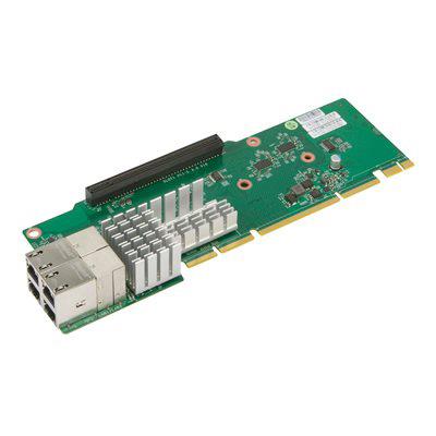 Supermicro AOC-2UR6N4-I4XT 2U Ultra Riser with 4 10Gbase-T and 4 NVMe ports, Intel X550, PCI-E 3.0 x16