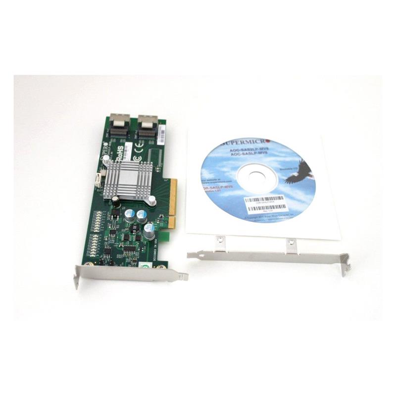 Supermicro 8-Port SAS2 6Gb/s & SATA2 3Gb/s PCIe x8 JBOD, AOC-SAS2LP-MV8