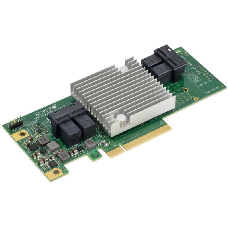 Supermicro 16-Port SAS3 12Gb/s & SATA3 6Gb/s Gen3 PCIe x8 HBA, Broadcom 3216 AOC-S3216L-L16IT